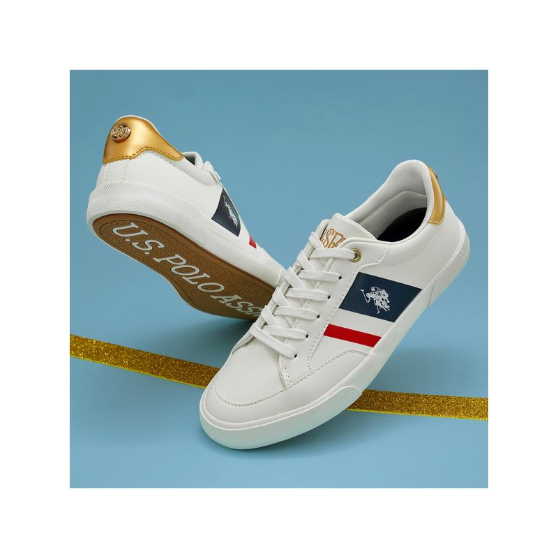 U.S. POLO ASSN. Women White Harper 2.0 Comfort Insole Sneakers (UK 4)