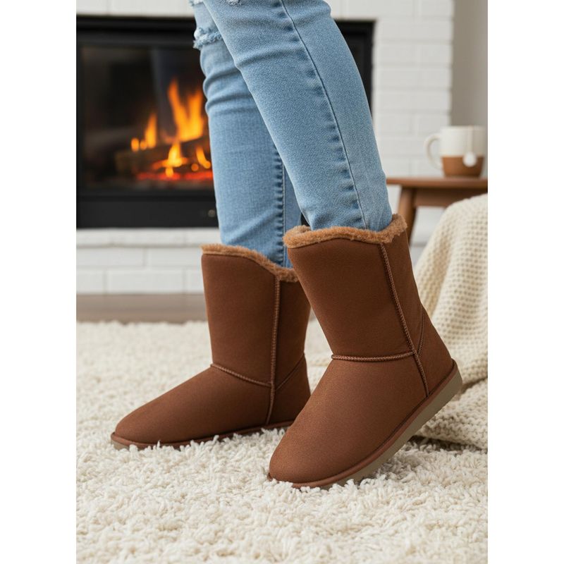 Carlton London Women Tan Ankle-High Cozy Casual Boots (EURO 40)