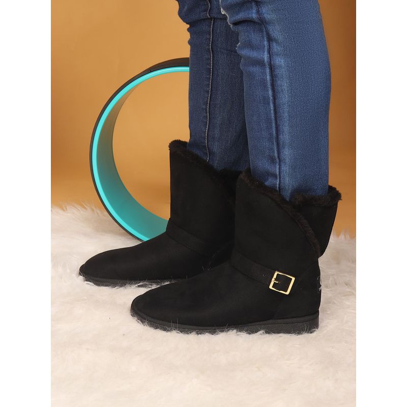 Carlton London Women Black Mid-Calf Casual Boots (EURO 36)