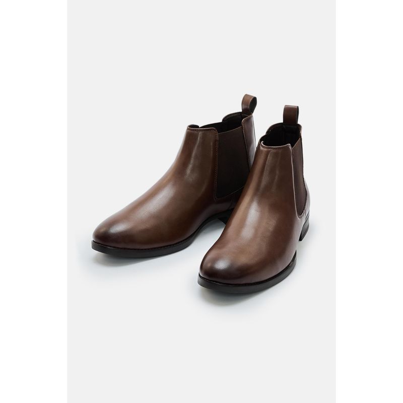 Snitch Brown Reign Ankle High Chelsea Boots (EURO 41)