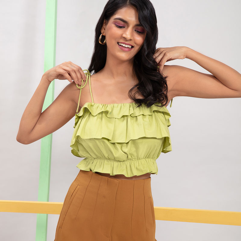 Twenty Dresses By Nykaa Fashion Green It Is A Perfect Top (L)