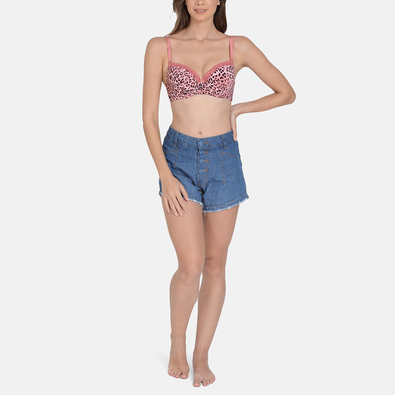 Mod & Shy Printed Underwired Lightly Padded Bra Pink (36B)