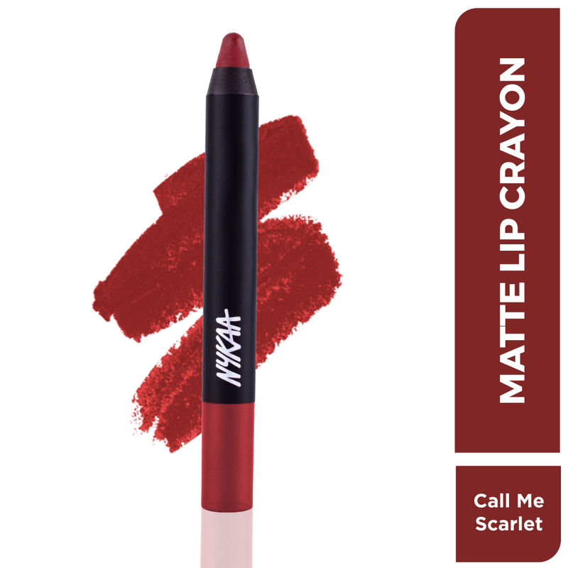Nykaa Cosmetics Matte-Ilicious Lip Crayon-Call Me Scarlet 14