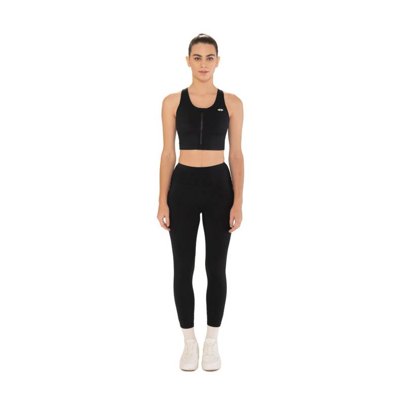 STRCH Black Solid Nylon High Rise Leggings (L)