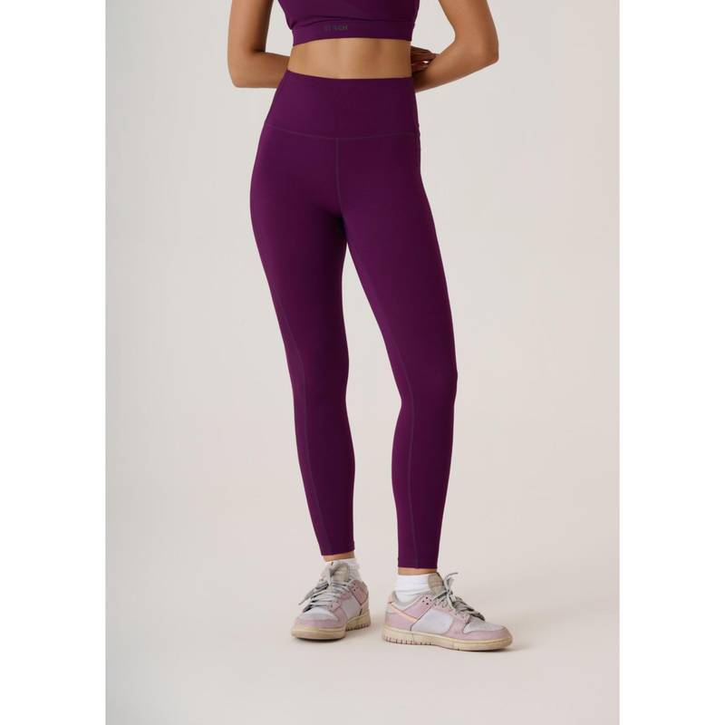 STRCH Midnight Purple Solid Slim Fit High Rise Ultimate Workout Leggings (L)