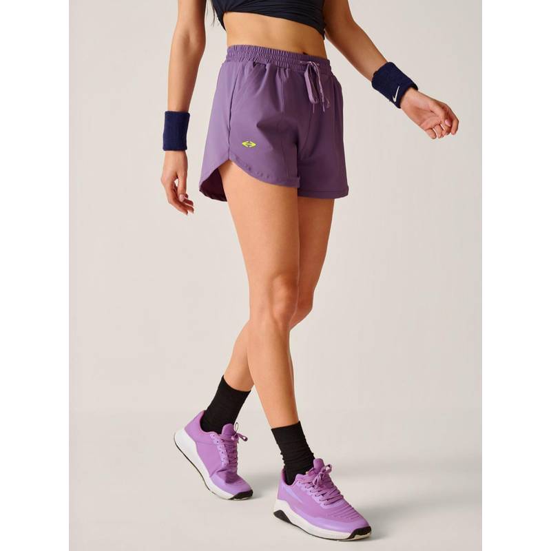 STRCH Dusty Orchid Solid Regular Fit High Rise Looney Tunes Running Shorts (L)