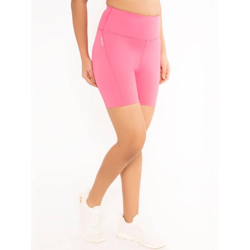 STRCH Pink Solid Slim Fit High Rise Shorts (M)