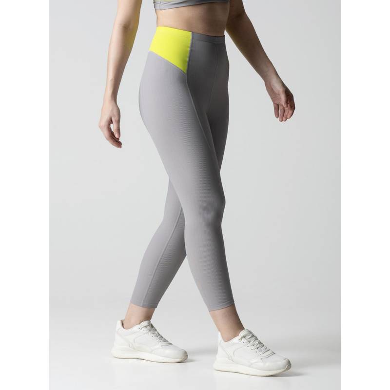 STRCH Flex Play Core Grey High Rise Gym Leggings (L)