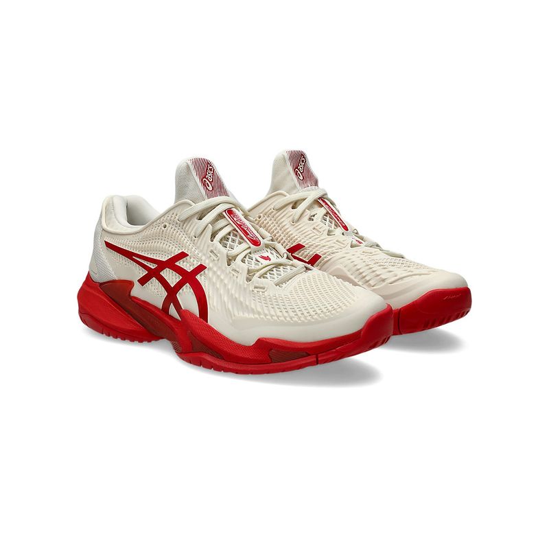 ASICS COURT FF 3 NOVAK Men Beige Tennis Shoes (UK 4)