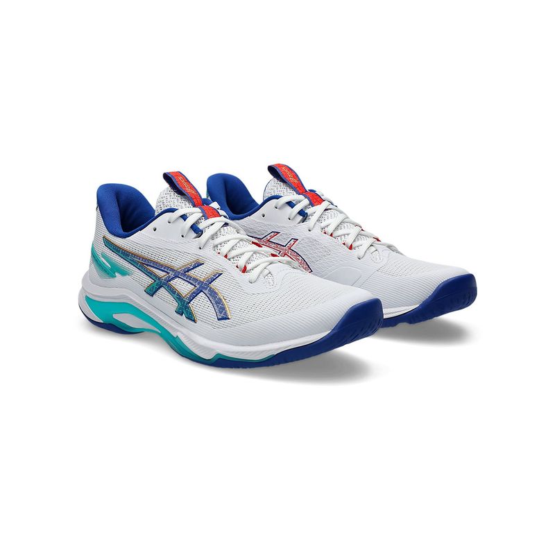ASICS NETBURNER BALLISTIC FF 4 Men White Indoor Badminton Shoes (UK 8)