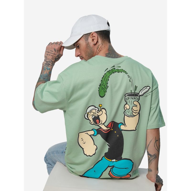The Souled Store Official Popeye: Spinach Power Men Oversized T-Shirts (XL)