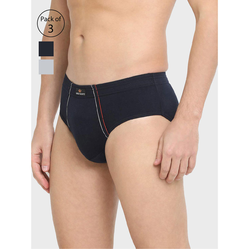 Dixcy Scott Mens Brief Snug Fit Solid Innerwear (Pack Of 3) (S)