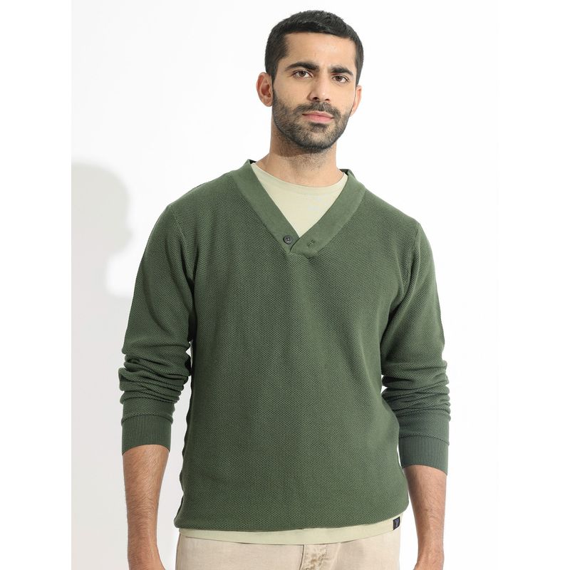 Rare Rabbit Breeze Primary Olive Sweater (S)