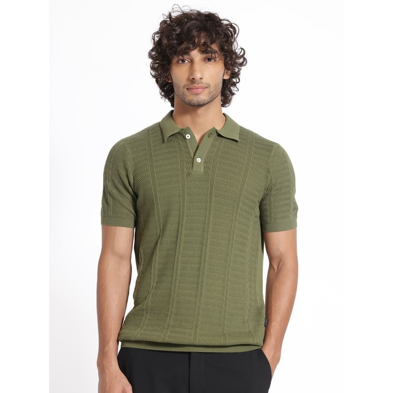 Rare Rabbit Mask Primary Green Polo T-Shirt (XS)