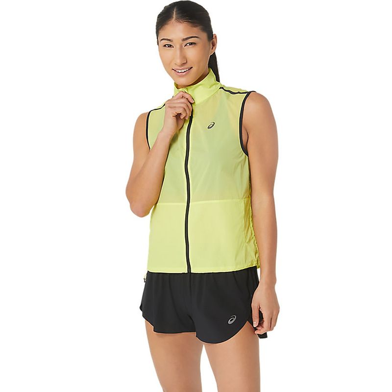 ASICS Meta Run Packable Yellow Womens Vest Jacket (XS)