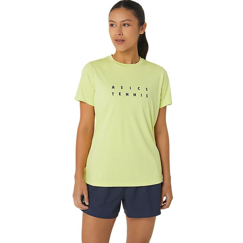 ASICS Court Graphic Yellow Womens T-Shirt (XL)