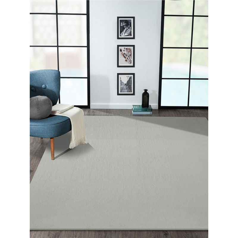 OBSESSIONS Polyester Soft Shaggy Solid Area Rug Grey Buy OBSESSIONS Polyester Soft Shaggy Solid