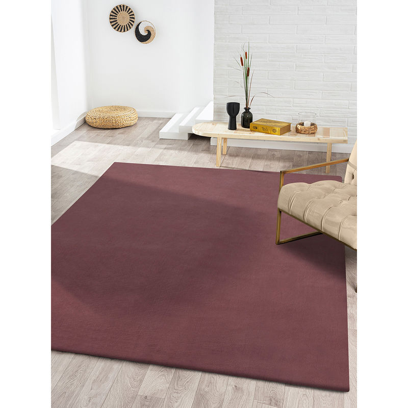 OBSESSIONS Polyester Soft Shaggy Solid Area Rug Strawberry Buy