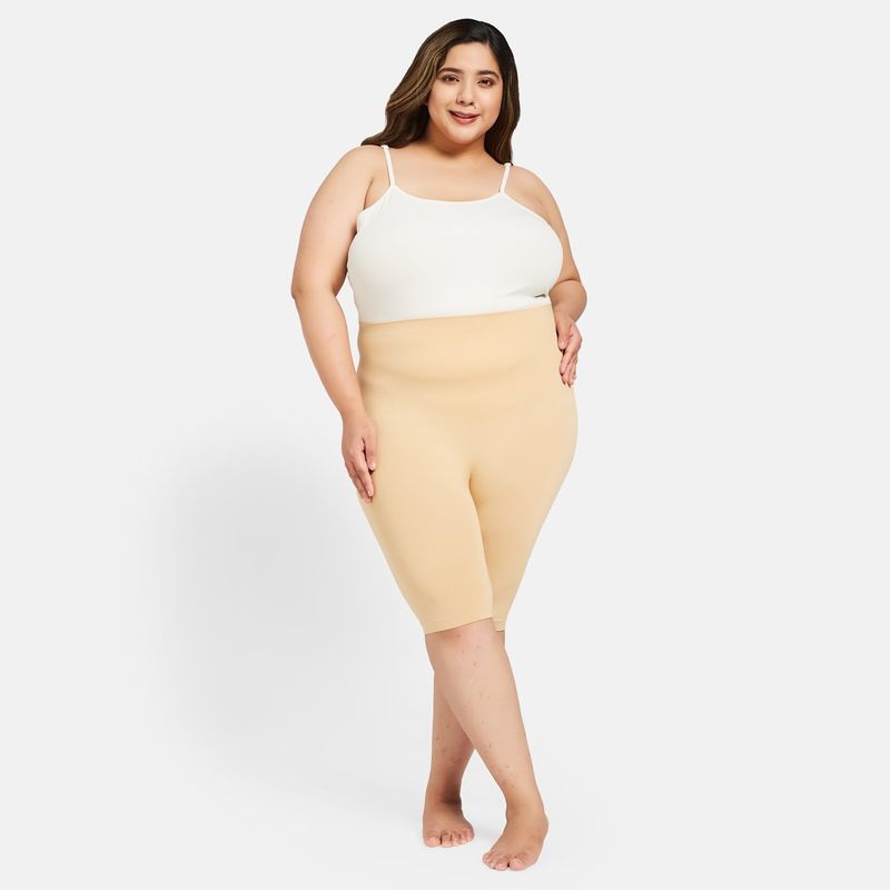 Secrets By ZeroKaata Plus Size Women Skin-Colored High-Waist Tummy Tucker & Thigh Shaper (2XL)