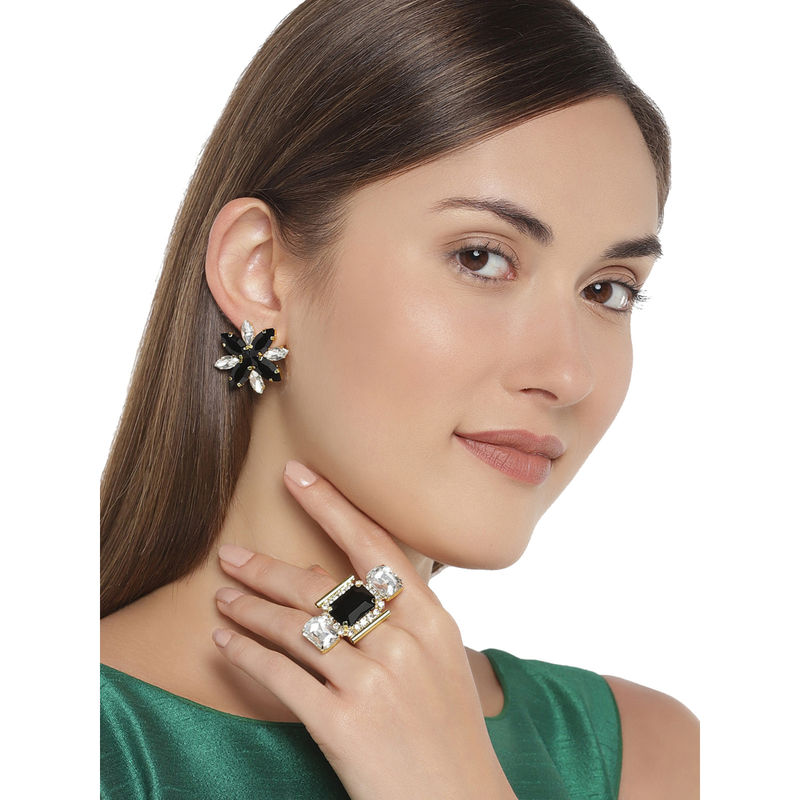 Sunburst Hoops + Single Sunburst Ear Cuff | Contemporary Earring Set