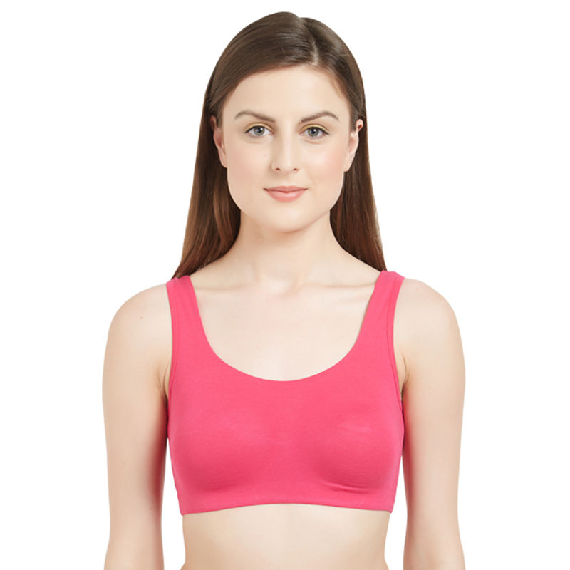 SOIE Womens Non-Padded Non-Wired Beginners Bra - FUSCHIA (L)