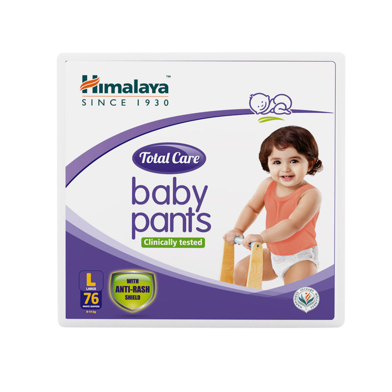 Himalaya Total Care Baby Pants Diapers, Large (76 Count)