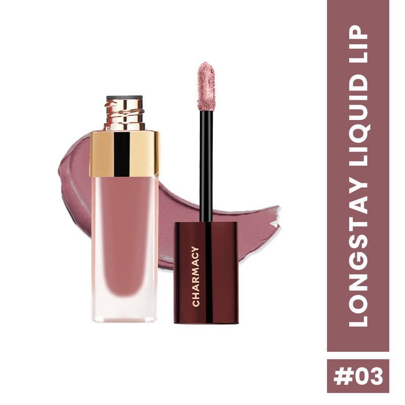 Charmacy Milano Stunning Longstay Liquid Lipstick - Almond Amour 03 - Smudgeproof & 16Hr Stay