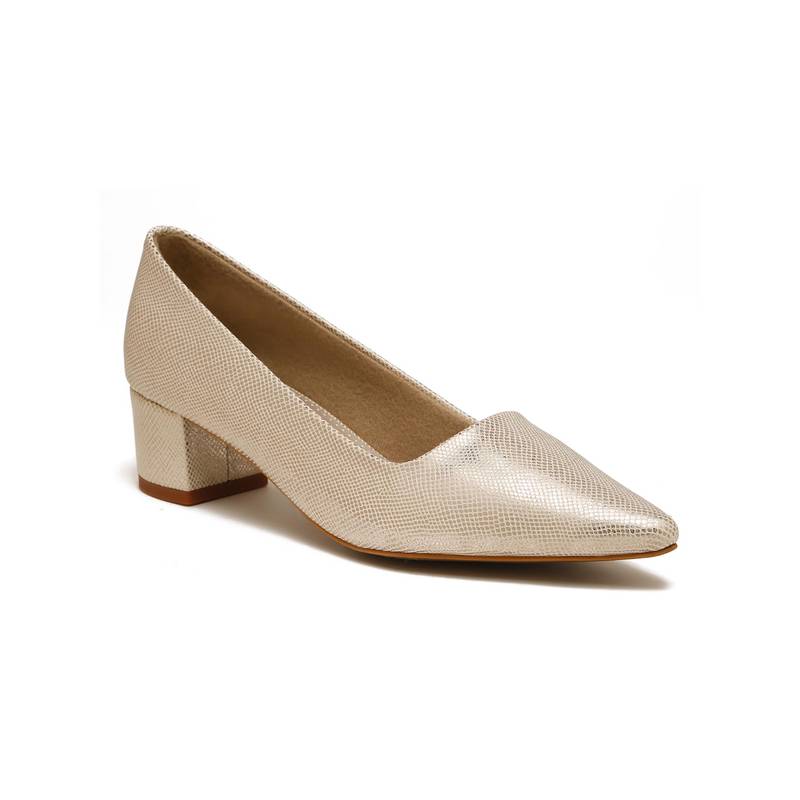 Flat n Heels Women Gold Pump Heels (EURO 35)