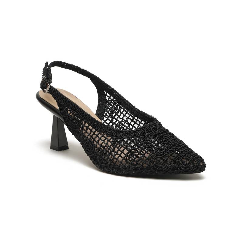 Flat n Heels Women Black Stiletto Heels (EURO 36)
