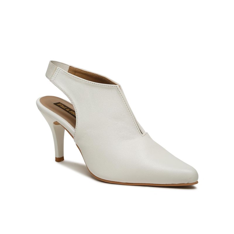Flat n Heels Women Off White Stilettos Heels (EURO 35)