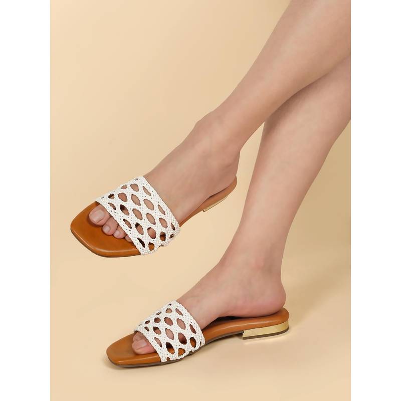 Flat n Heels Women White Flats (EURO 38)