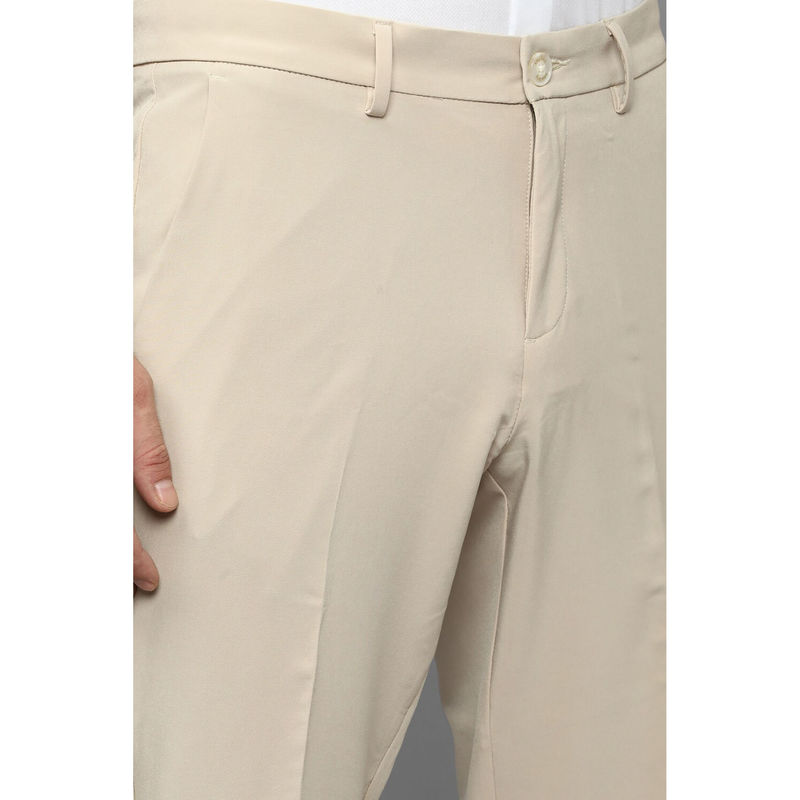 Allen Solly Men Beige Slim Fit Solid Casual Trousers (30)