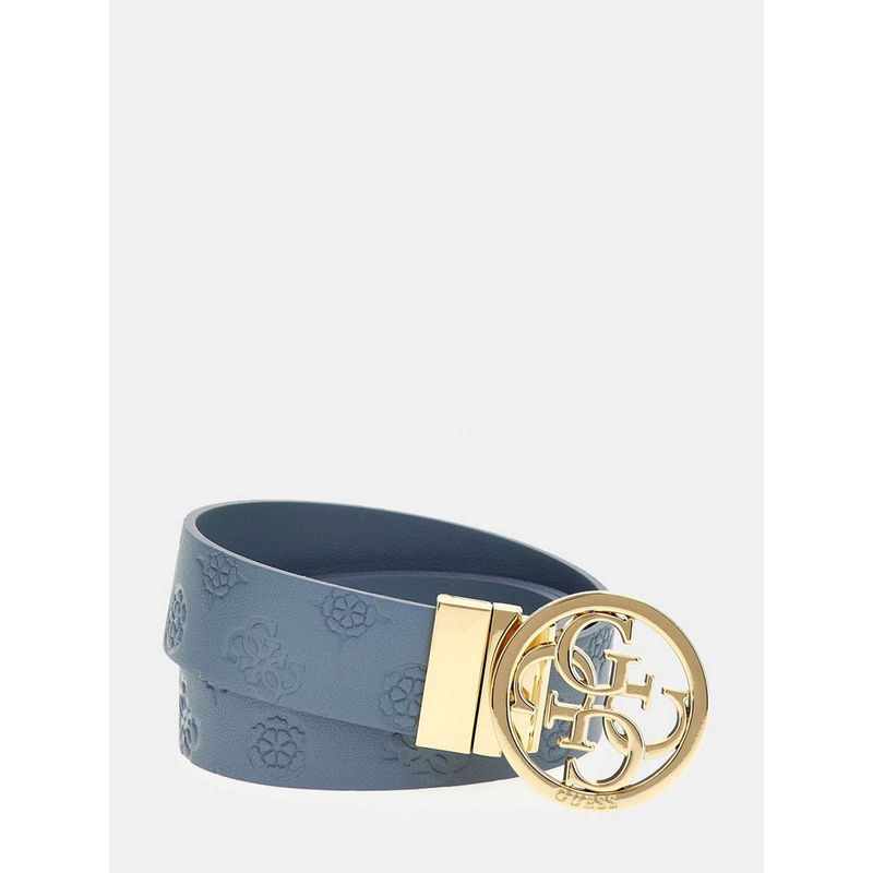 Guess Women Blue Textured Belt (L)
