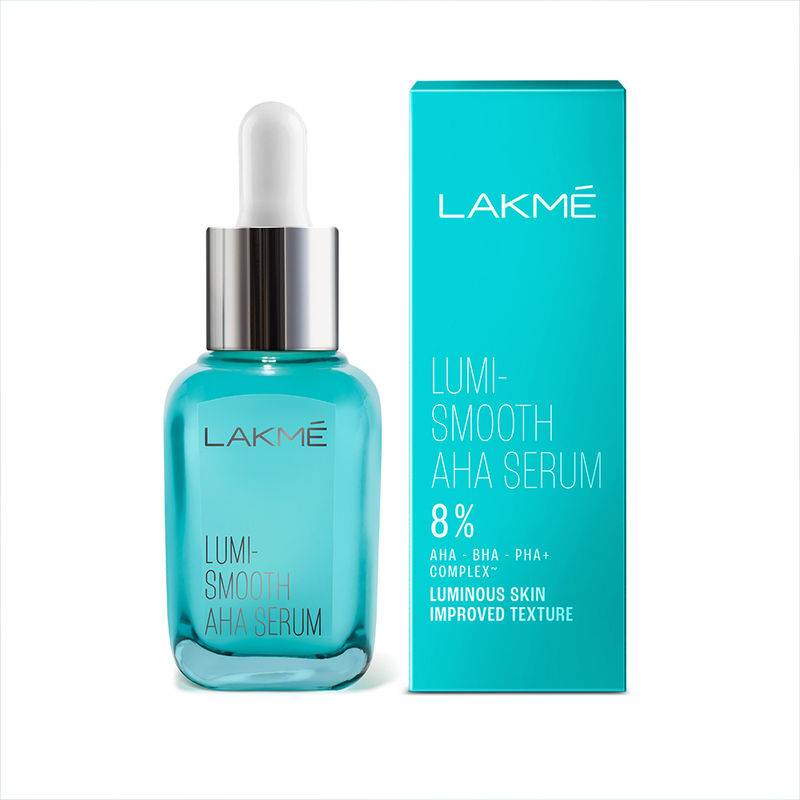 Lakme 8% AHA-BHA-PHA+ Complex Lumi Smooth Serum for Luminous Skin & Improved Smooth Skin Texture