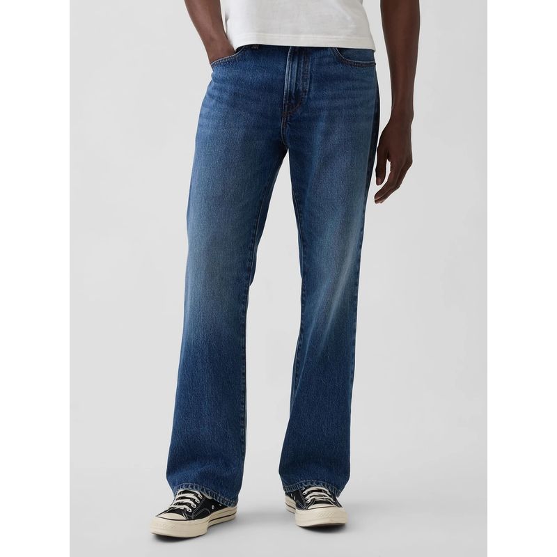 GAP Men Blue Cotton Solid Straight Jeans (32)