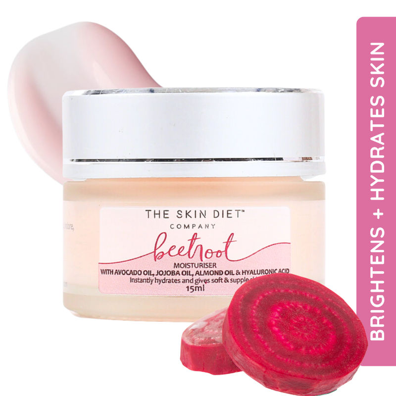 THE SKIN DIET COMPANY Beetroot Moisturiser Lightweight, Non-Greasy - Dry/Oily Skin + Hyaluronic Acid