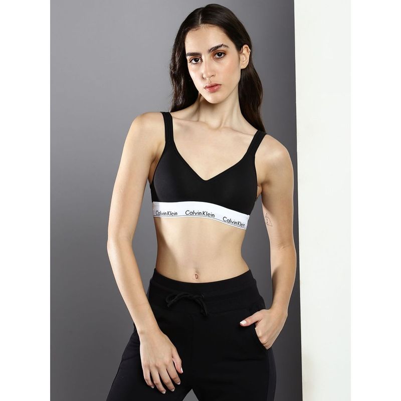 Calvin Klein Black Full Coverage Padding Non-Wired Sports Bra (M)