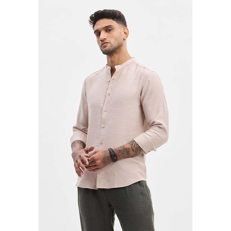 Snitch Men Beige Solid Casual Shirt (XL)