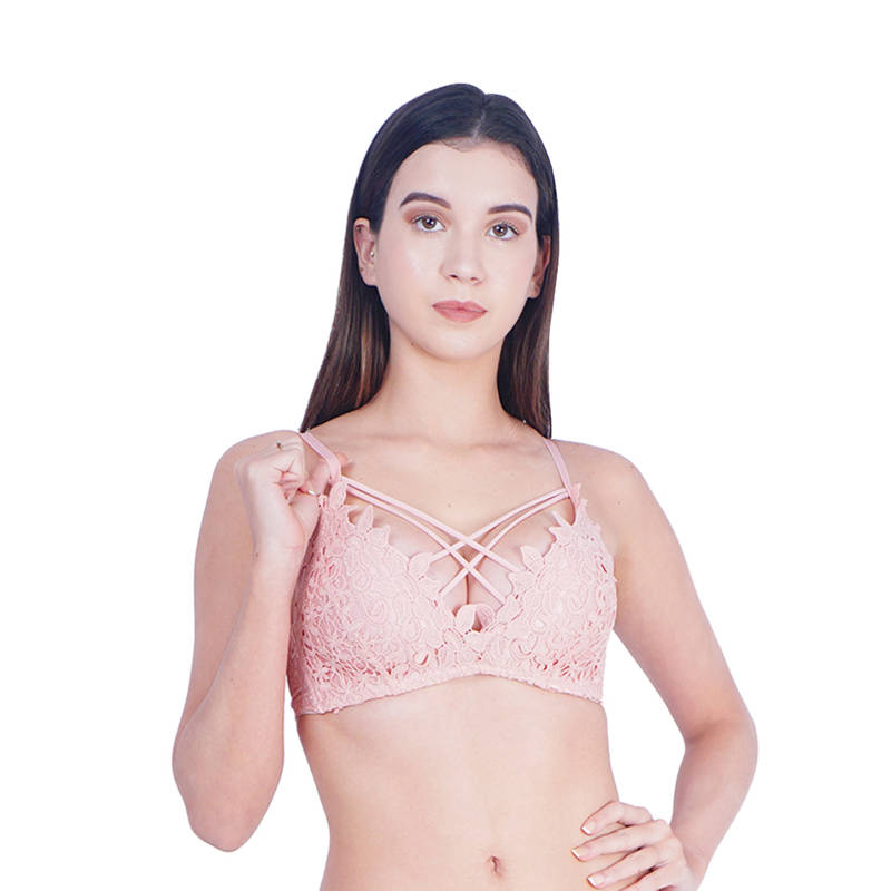 BRACHY Peach All Day Comfort Padded Non Wired T-Shirt Push Up Bralette Bra (30A)