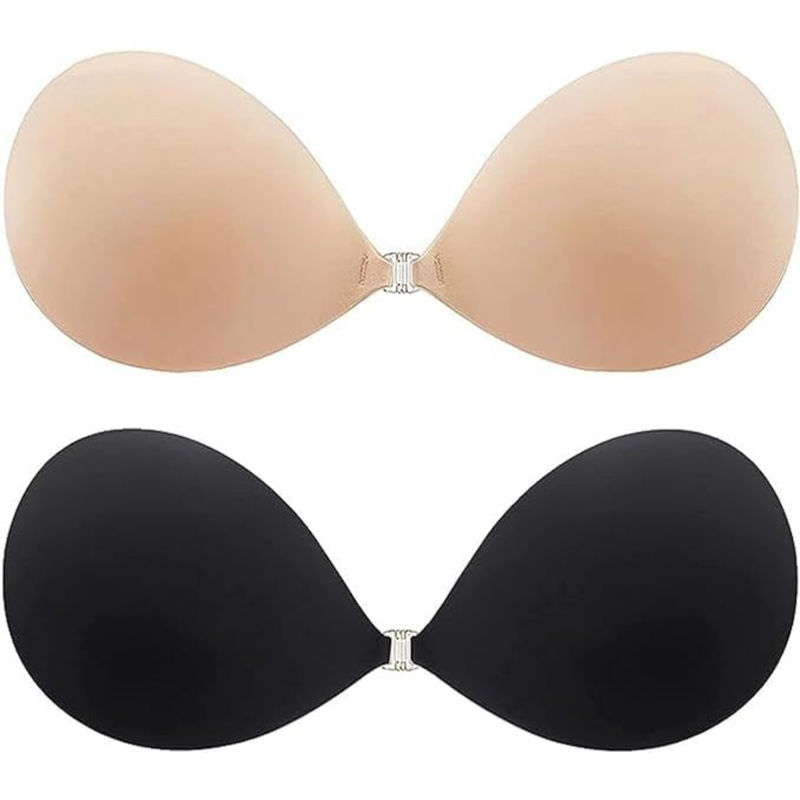 BRACHY Women Invisible Lift Stick-On Seamless Pushup Bra (Pack of 2) (34B)