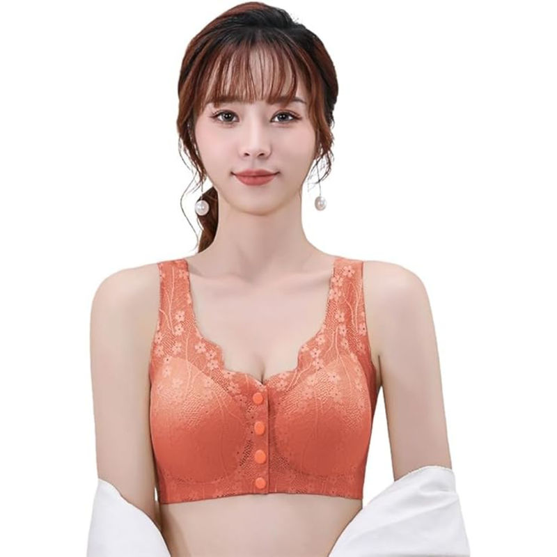 BRACHY Peach Non-Wired Maternity Nursing Feeding Bra for Women (34)