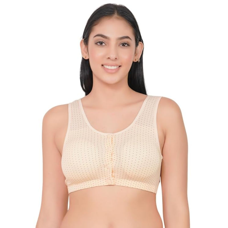 BRACHY Beige Lightly Padded Plus Size Front Open Maternity Bra (42)