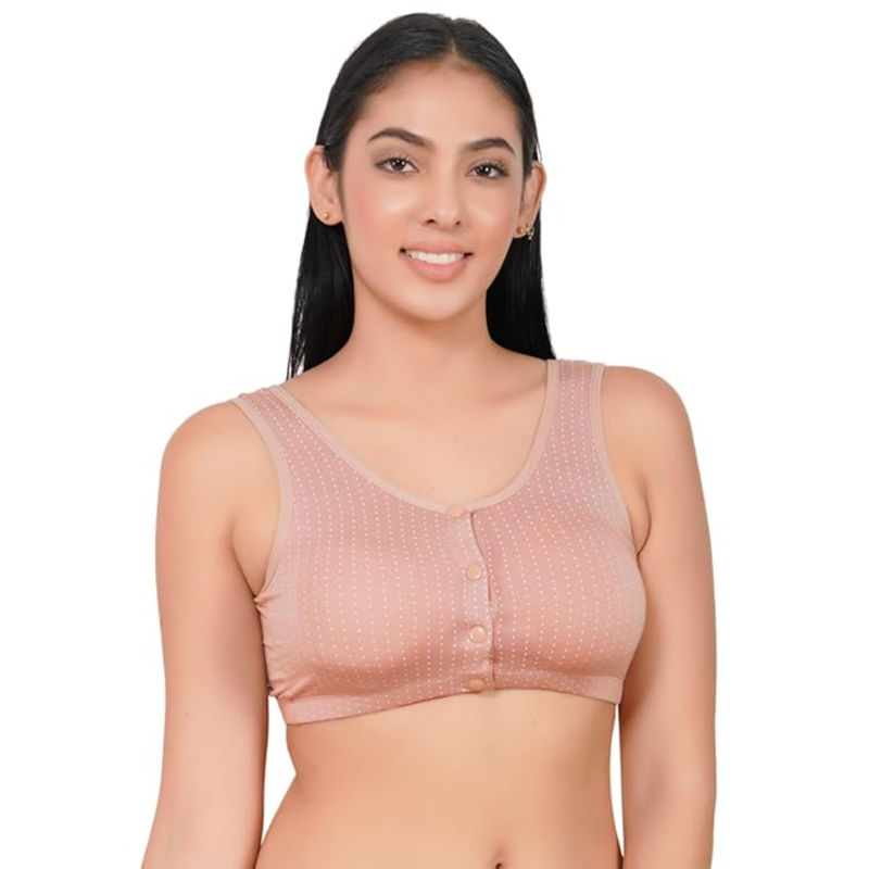 BRACHY Peach Lightly Padded Plus Size Front Open Maternity Bra (42)