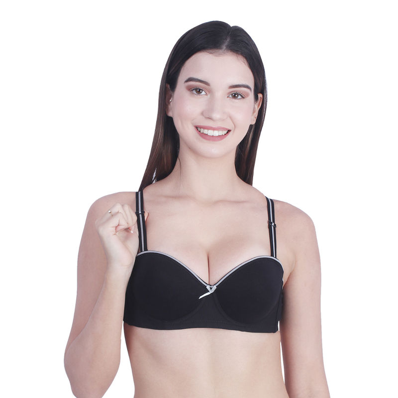 BRACHY Black Underwired Bra for Women (32B)