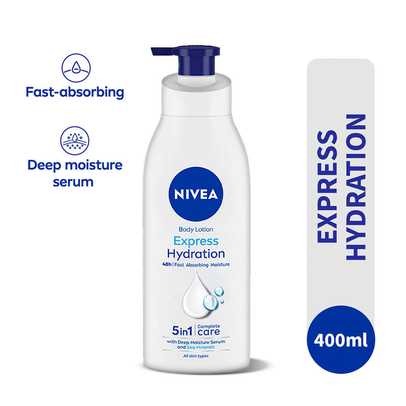 NIVEA Express Hydration BODY LOTION with Sea Minerals - 5 in 1 COMPLETE CARE for 48H Moisturization