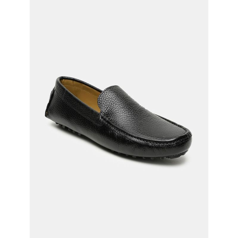 Teakwood Men Black Solid Genuine Leather Formal Loafers (EURO 40)