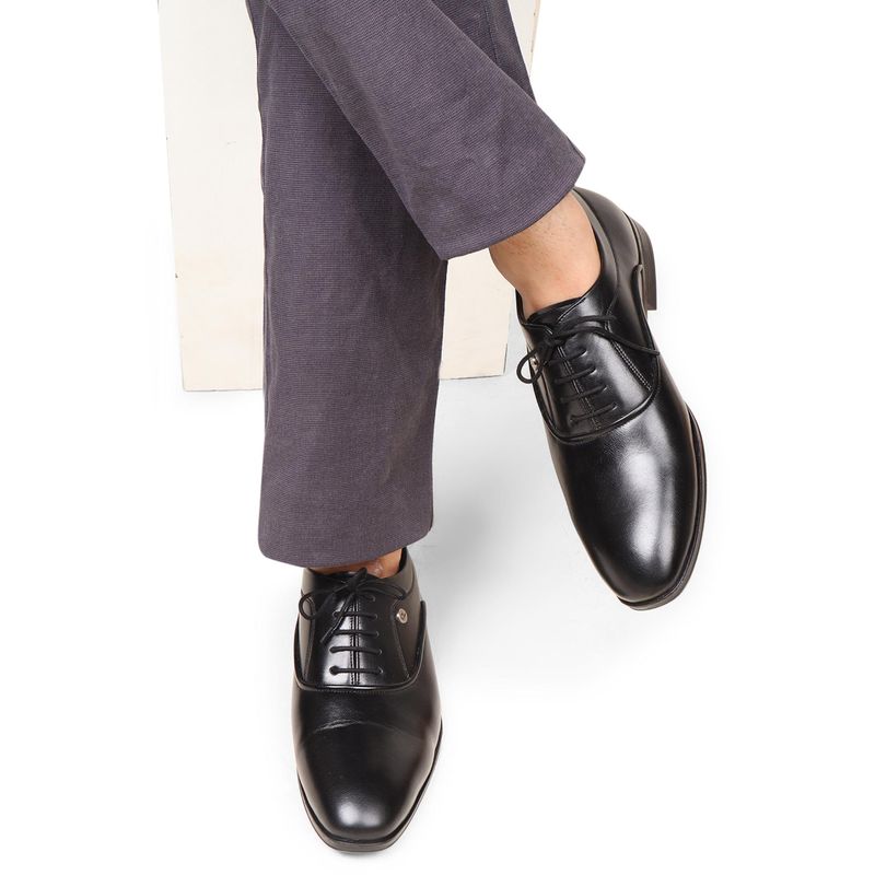 Carlton London Men Black Classic Lace-Up Formal Derby Shoes (EURO 43)