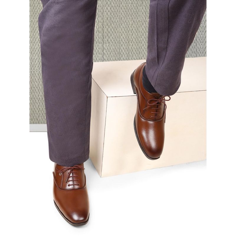 Carlton London Men Brown Classic Lace-Up Formal Derby Shoes (EURO 41)