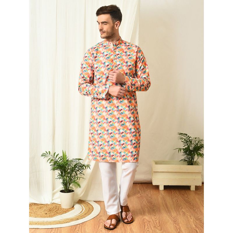 HANGUP Men Party Wear Kurta and Pajama Mult-Color (Set of 2) (M)