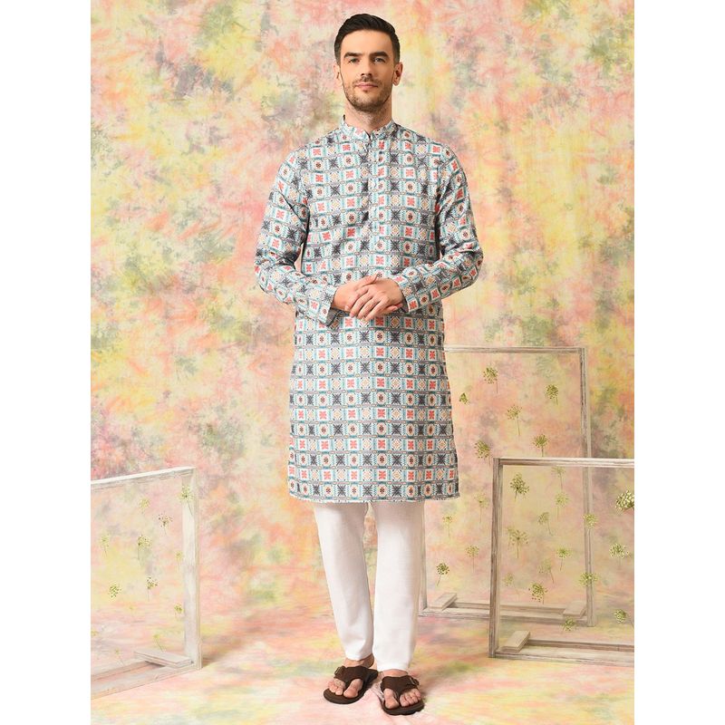 HANGUP Men Party Wear Kurta and Pajama Multi-Color (Set of 2) (M)